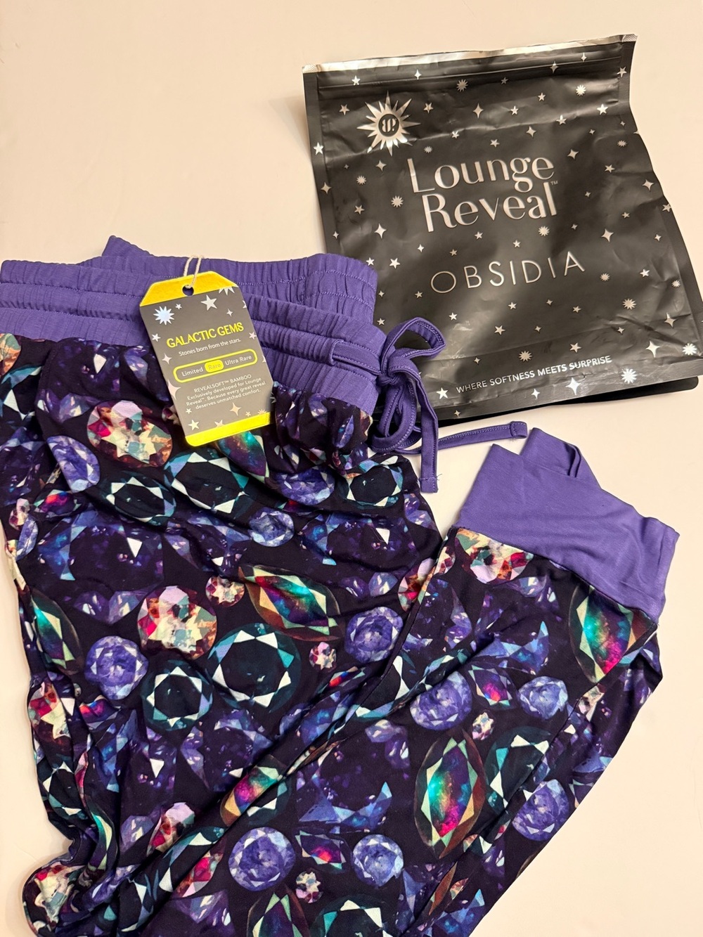 Bomb Part RARE OBSIDIA Lounge Reveal Galactic Gems Pajama Pants - XL